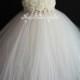 Ivory Flower Girl Dress Rustic Flowers Dress Tulle Dress Wedding Dress Birthday Dress Toddler Tutu Dress 1t 2t 3t 4t 5t Morden Wedding