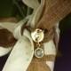 SALE - Personalized Bouquet Charm - Wedding Bouquet - Gold Bouquet Charm - Custom Birthstone - Gift for Bride - Wedding - Bridal Gift