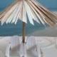 Tiki Umbrella Adirondack Chairs on a Beach Wedding Cake Topper