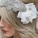 Rhinestone Wedding Headband, Crystal Bridal Headband, Wedding Headpiece, Rhinestone Floral Ribbon Headband, 1920s Glam, Great Gatsby