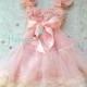Flower girl dress, Baby Pink Bow Chiffon Lace Dress,Girls dress,baby dress,1st Birthday dress,Pink Dress,Princess dress,Wedding flower girl