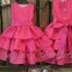 Hot pink flower girl dress, girls ruffle dress. Colorful wedding. Toddler girl special occasion dress. Girls birthday dress. Pageant dress