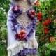 Dress, lace slip dress,upcycled slip,vintage crochet ,Marie antoinette, alternative wedding, bridal, lilac, cream, flowers ,honey, lavender,