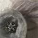 New handmade silver grey and pink sinamay feather fascinator