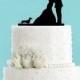 Couple Kissing with Dachshund Dog Acrylic Wedding Cake Topper