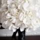 White Hydrangea Wedding Bouquet - White and Black Hydrangea Bouquet