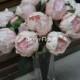 Real Touch Flowers PU White/Pink Peonies For Bridal Bouquets, Bridesmaids bouquets, Peonies Wedding Flowers Centerpieces- Free Shipping