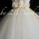 Vintage Wedding Flower Girl Dress in Ivory with Wide Straps  All Sizes Girls