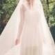 Blush Pink Cathedral Wedding Veil - Bridal Veil - Drop Veil with Smooth Cut Edge - Simple Wedding Veil - Circle Cut Veil - Rome