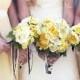 ROMANTIC RUFFLES Wedding Bouquet With Guinea Feathers