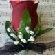 RESERVED for jenneypachero Red & Black Bouquet and boutonniere rose bridal silk wedding flowers 22pc package