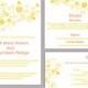 DIY Wedding Invitation Template Set Editable Word File Download Printable Yellow Invitation Floral Wedding Invitation Bird Invitation