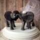 Elephant wedding cake topper-elephant lover-circus-bride and groom-animal-jungle-wedding cake topper-elephant
