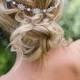 Boho Bridal Hair Chain, Pearl Wedding Hair Wrap, Grecian Headpiece, Draped Hair Comb, Floral Wedding Hair Comb, Hair Wreath - 'HELENA'
