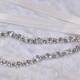 Thin Crystal Rhinestone Belt-  Clear and Gray Rhinestones- Silver Setting - Bridesmaids Belt - Bridal Sash - EYM B001