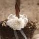 Rustic Flower Girl Basket Sola Flower with Burlap Made to Order