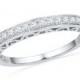 Sterling Silver or White Gold Ring, 1/4 CT. T.W.  Diamond Wedding Band