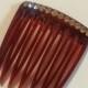 Rhinestone vintage hair comb brown.