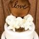 Wedding Cake Topper, Rustic Cake Topper, Wooden Cake Toppers