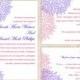 DIY Wedding Invitation Template Set Editable Word File Instant Download Printable Purple Wedding Invitation Floral Invite Pink Invitation