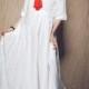 White Dress - Wedding maxi linen dress (In Stock) XXL,XXXL Maxi Dress / White Kaftan / Extravagant Long Dress / Party Dress C1003