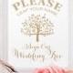 Sign our Wedding Tree - 8 x 10 sign - Wedding Tree Sign - DIY Printable sign in "Vintage" gold script - PDF and JPG files - Instant Download