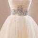 Peach Strapless Sweetheart Beaded Short Ball Gown Tulle Bridesmaid Dress