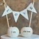 Pumpkin wedding cake topper... "i do, me too" pumpkins and fabric LOVE banner included ... package deal