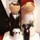 Custom Wedding Cake Toppers with Two Pets Fully Customizable---3-D Accents