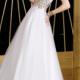A-line Sweetheart Natural Floor Length Sleeveless Beading Sequins Tulle White/Gold Prom / Homecoming / Evening Dresses By Alyce 6206