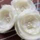 Ivory, cream wedding bridal flower hair clips (set of 3), bridal hair accessories, bridal floral headpiece, wedding hair accessory