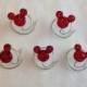 MOUSE EARS Hair Swirls for Disney Wedding in Dazzling Bright Red Acrylic