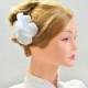 Bridal fascinator Simple fascinator Bridal headpiece Head piece White headpiece White fascinator Flower headpiece Wedding hair comb