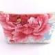 Bridesmaids Gift Floral Cosmetic Bag with pink and red peonies- Size Large