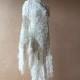 Ivory Wedding Wrap Wedding Accessories for Fall Wedding or Winter Wedding, Ivory Wedding Shawl with Black, Silver Fringe Shawl Bridal Shawl