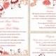 DIY Wedding Invitation Template Set Editable Word File Instant Download Printable Peach Wedding Invitation Elegant Coral Floral Invitations