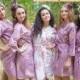 Amethyst Purple Faded Flowers Bridesmaids Robe Sets Kimono Robes. Bridesmaids gifts. Getting ready robes. Bridal Party Robes. Floral Robes.