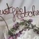 Just Hitched Banner Style Cake Topper, Bold Fall Decor