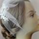 Birdcage Veil and Ivory Lace Bridal Fascinator, Vintage Style Blusher Wedding Veil and Lace Hair Clip with Crystals and Pearls - LORALEI
