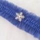 Something Blue Snowflake Royal Blue Tulle Garter Snowflake Accented Bridal Garter