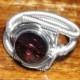 Steampunk Jewelry - Ring - Burgundy Svarovski Crystal