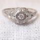 Art Deco Diamond Engagement Ring in 18k Gold