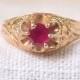 Victorian 14k Gold and Ruby Ring