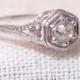 Art Deco 14k Gold Diamond Engagement Ring .40 Carat