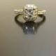 18K Yellow Gold Asscher Cut Diamond Engagement Ring - Art Deco 18K Gold Halo Diamond Wedding Ring - Asscher Cut Ring - 18K Diamond Ring