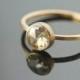 Engagement Ring Rose Cut 6mm Moissanite in Recycled 14k Yellow Gold Eco Friendly Metal
