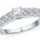 1/3 CT. TW. Diamond Fashion Engagement Ring Styled in White Gold or Sterling Silver