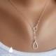 NEW Sterling Silver Raindrop/Teardrop Lariat Necklace - Sterling Silver Jewelry - Gift For - Wedding Jewelry - Gift For - Rain Lariat