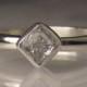 Raw Diamond Ring - Palladium Sterling Silver Engagement Ring - Rough Diamond Cube Ring