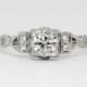 Glorious .48ct t.w. 1940's Old Transitional Cut Diamond Engagement Ring 14k